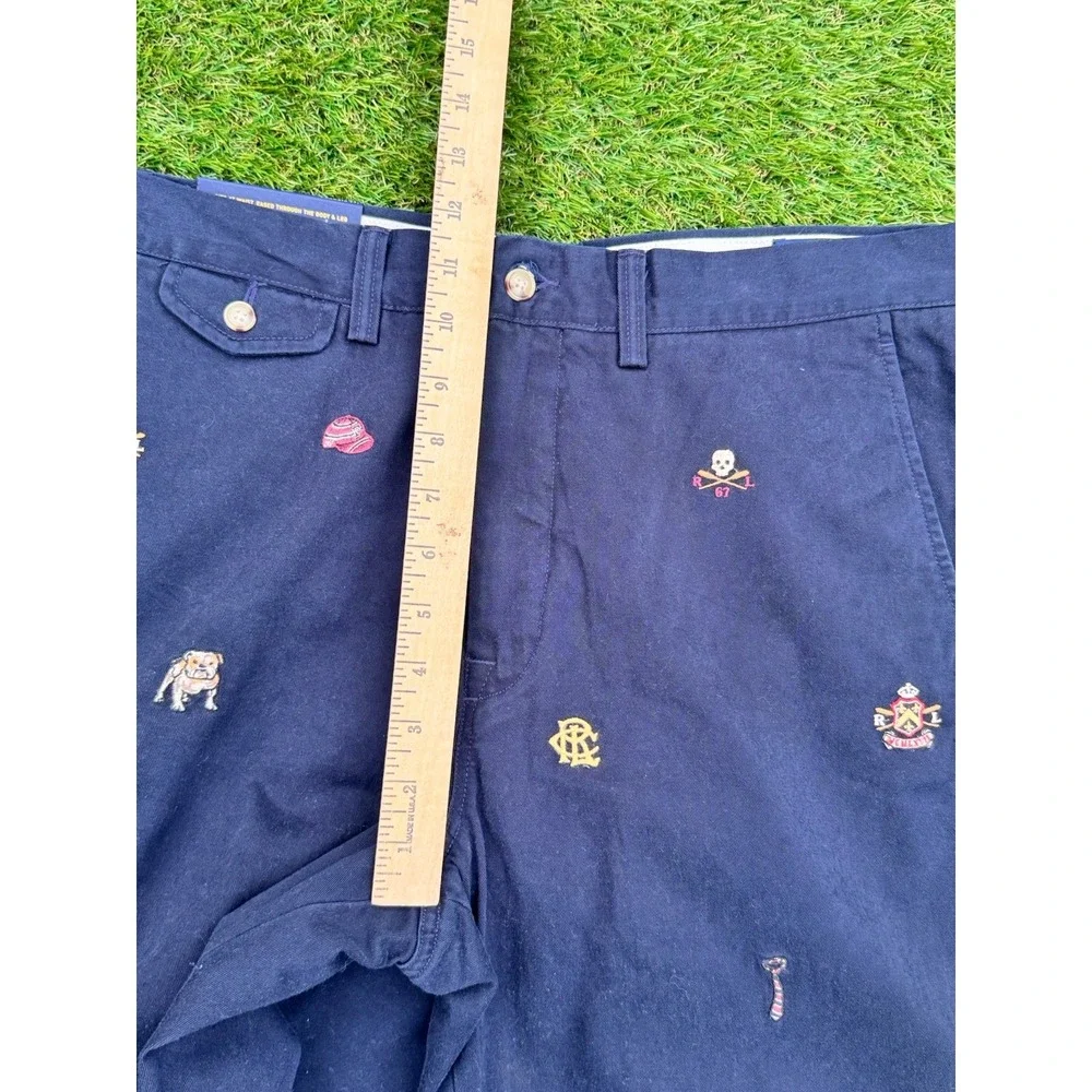 NWT Polo Ralph Lauren Embroidered Skull Preppy Twill Chino Pants W34×L30